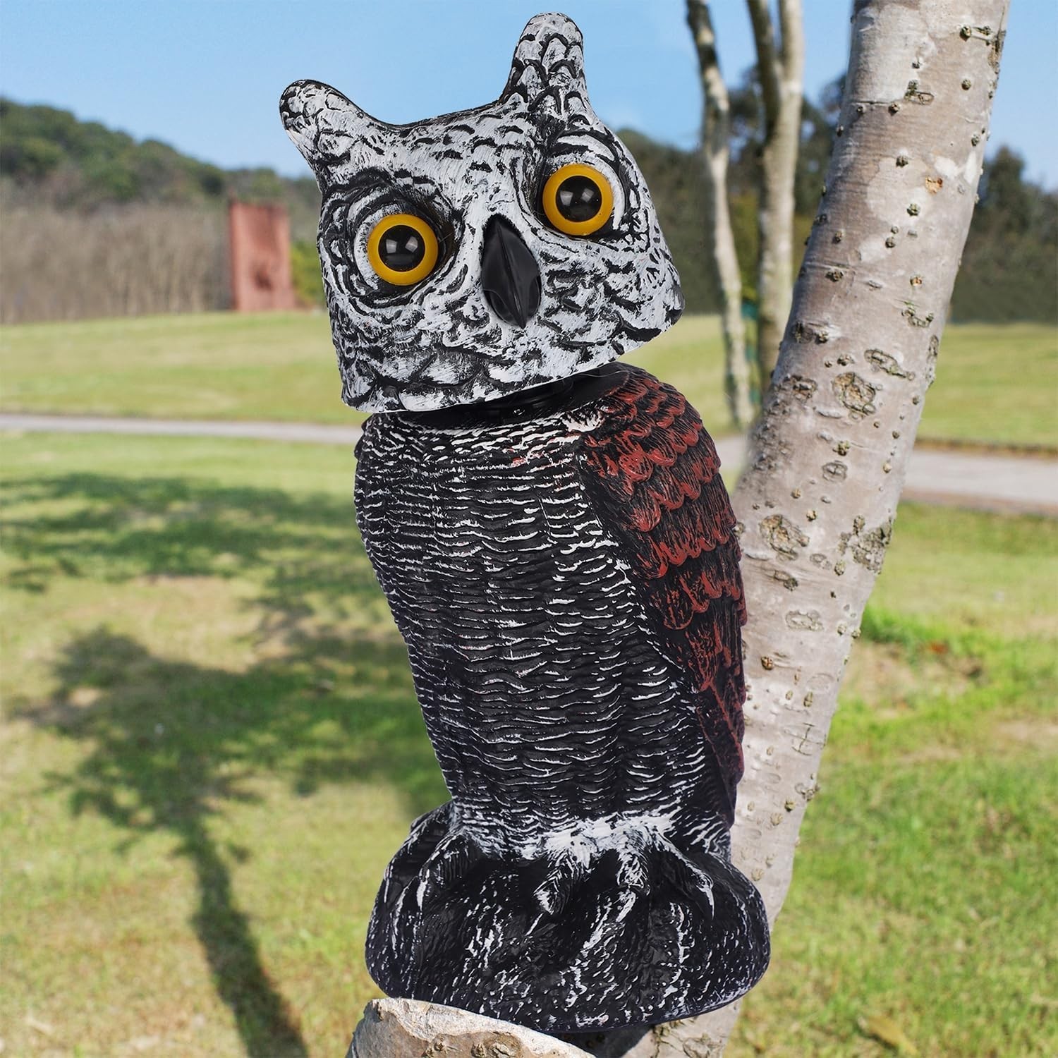Versatile 3-Pack of Horned Owl Decoys – Elegant Bird Deterrents for Outdoor Use