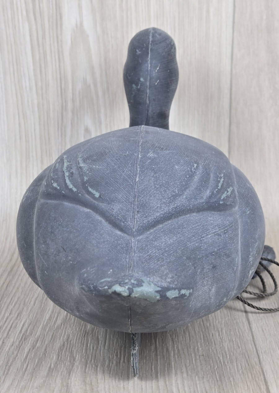 Vintage Plastic Herters Coot Decoy w/ Weights Hunting Man Cave Rustic Cabin