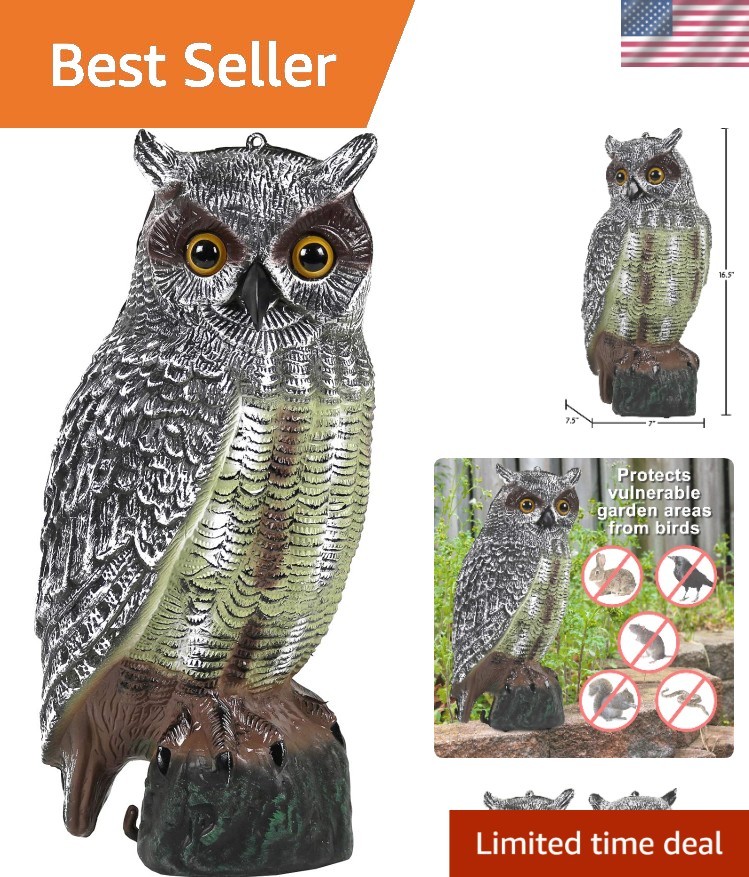 Realistic Water-Resistant Owl Decoy – Multicolor Garden Decor & Pest Control
