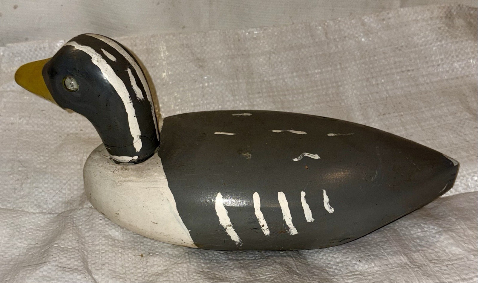 VINTAGE HAND PAINTED/MADE LIFESIZE WOODEN MERGANSER DUCK DECOY w/REMOVABLE HEAD