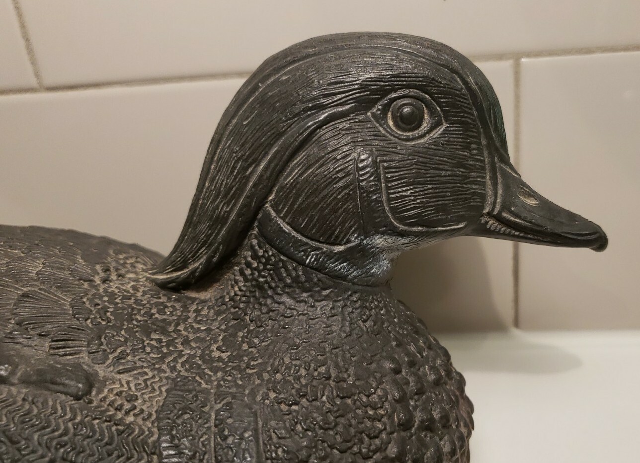 VTG Sport Plast Decoy Wood Duck Drake Made in Italy Plastic 12″