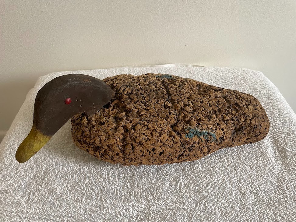 12″ Vintage Cork Body Swiveling Head Duck Decoy