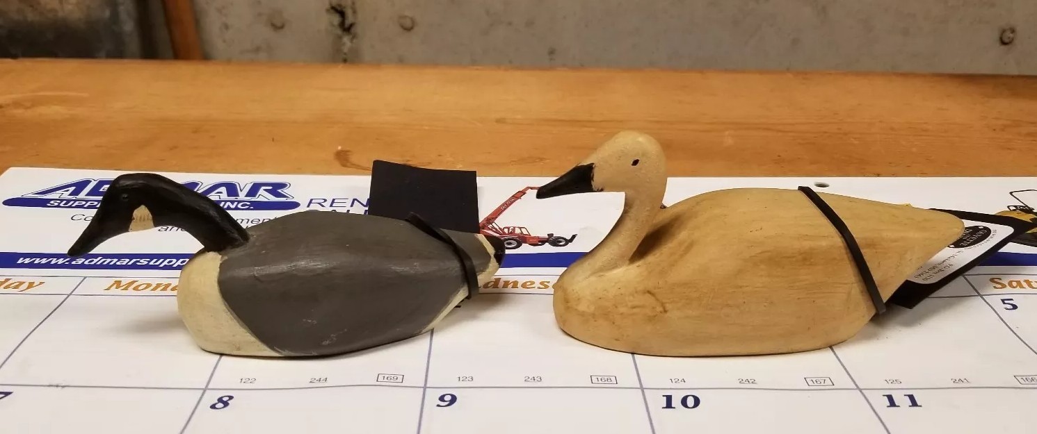 Excellent Pair Of Alfred Gardner Minis Goose/Swan Hingham/Accord Massachusetts