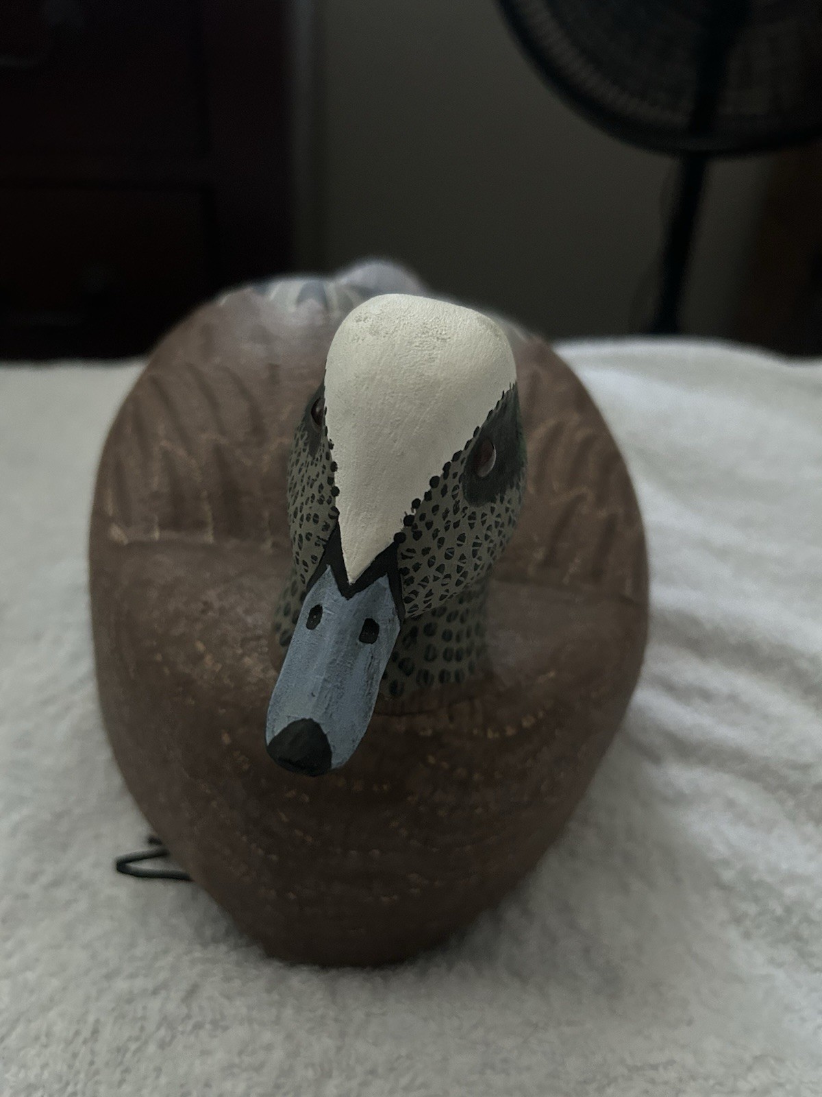 Handcarved handpainted cork drake Widgeon gunning duck decoy by Thomas Taber