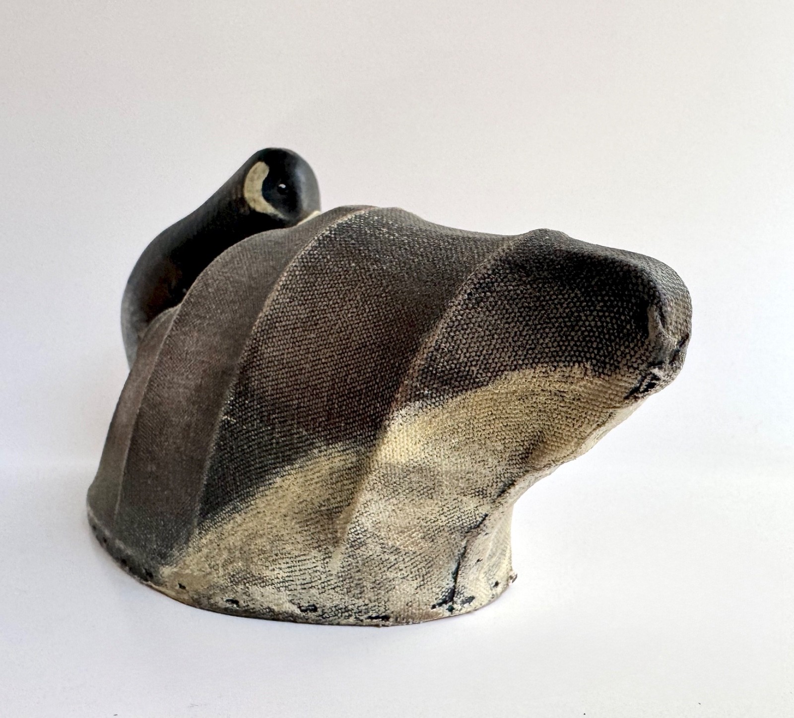 Vintage 13″ Canadian Goose Decoy Canvas & Wire Body Wood Base, Small Decorative?