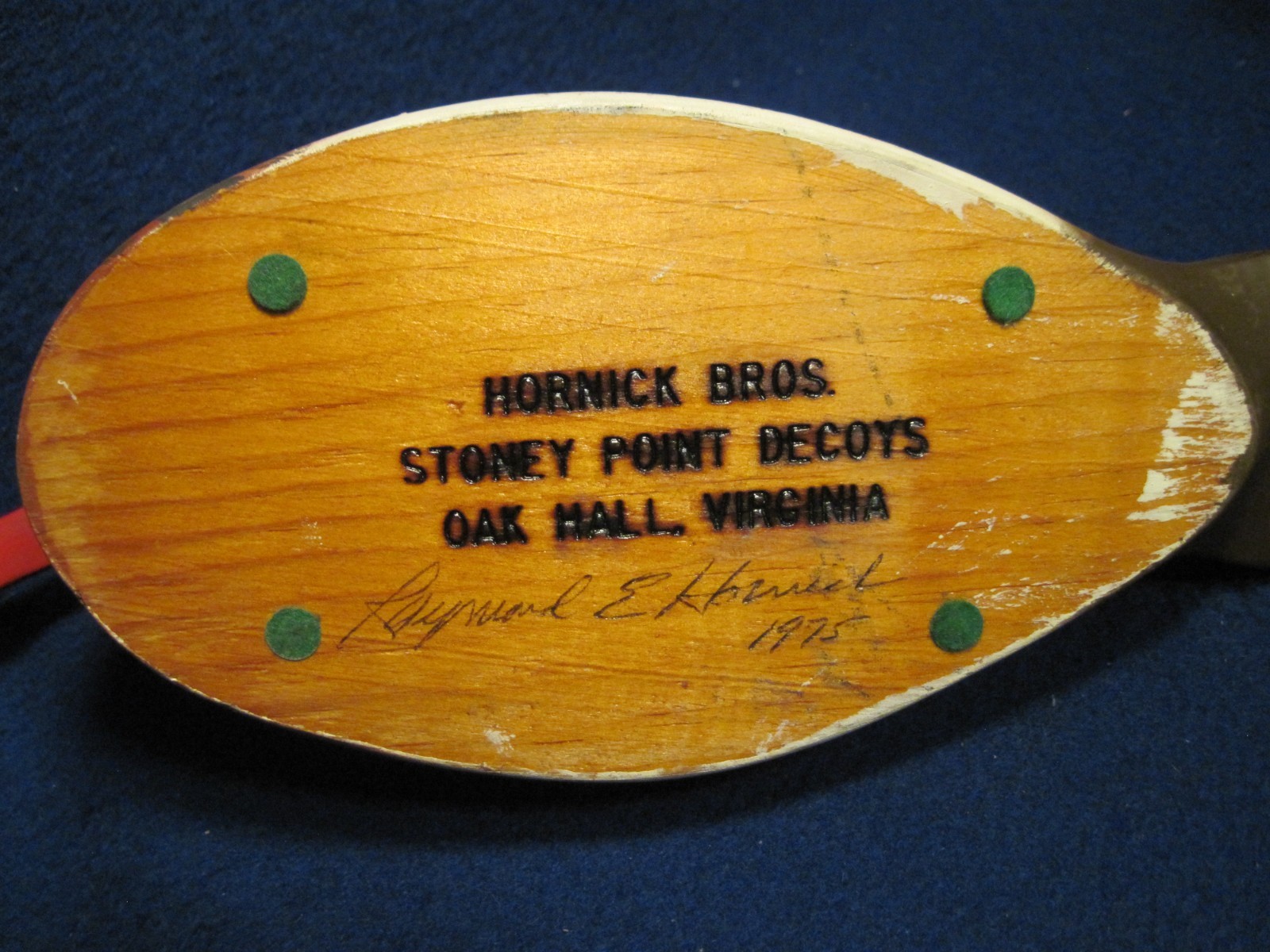 Hornick Bros Stoney Point Duck Decoy – Red Breasted Merganser signed by Ray 1975