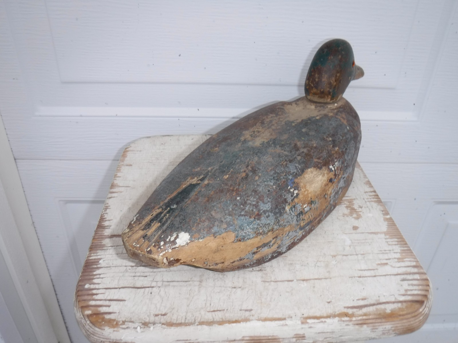 ANTIQUE WOOD DUCK DECOY GUN HUNTING DUCKS PAINTED MALLARD DECOYS GLASS EYES