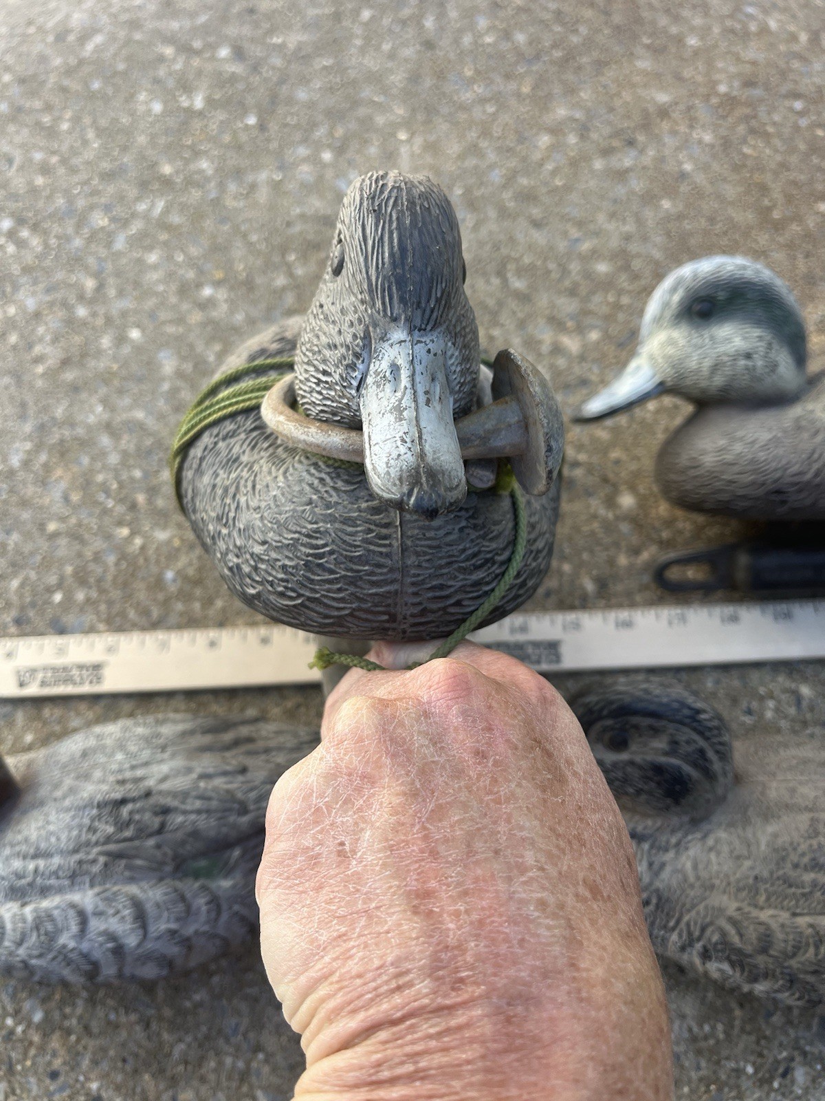 Lot Of 6 Vintage Plastic Hunting Duck Decoys Used Made In Italy & USA Carry Lite
