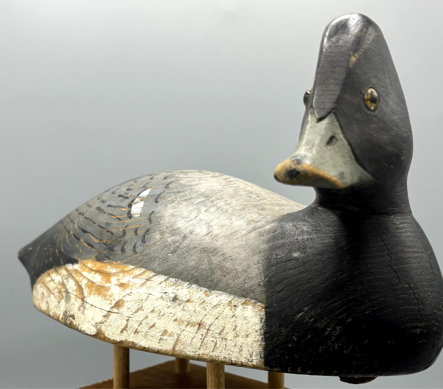 *ORIGINAL PAINT* HAROLD WILKINS (1877-1965) OWEN SOUND BLUEBILL VINTAGE DECOY