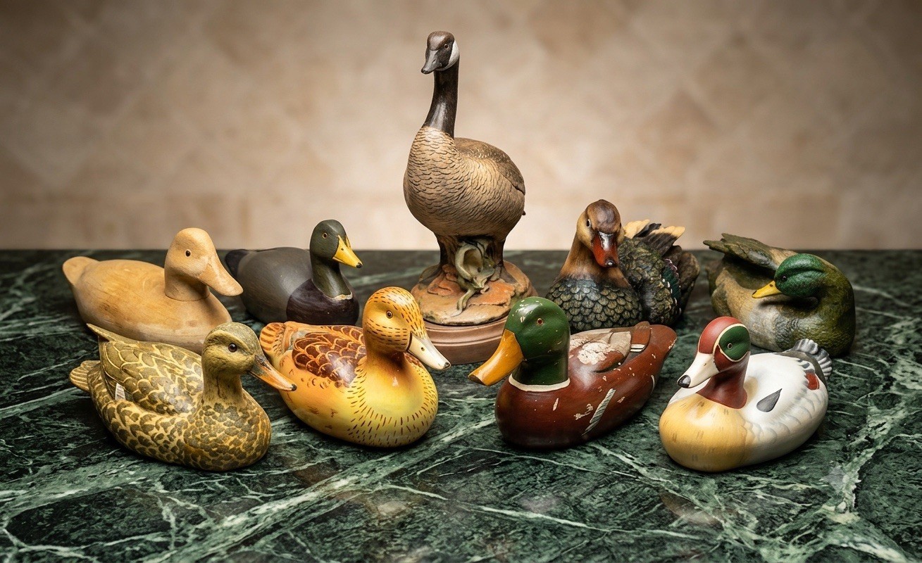 13″ Sam Nottleman Loon Lake Decoy Mallard Hen Duck Resin Sculpture Figurine