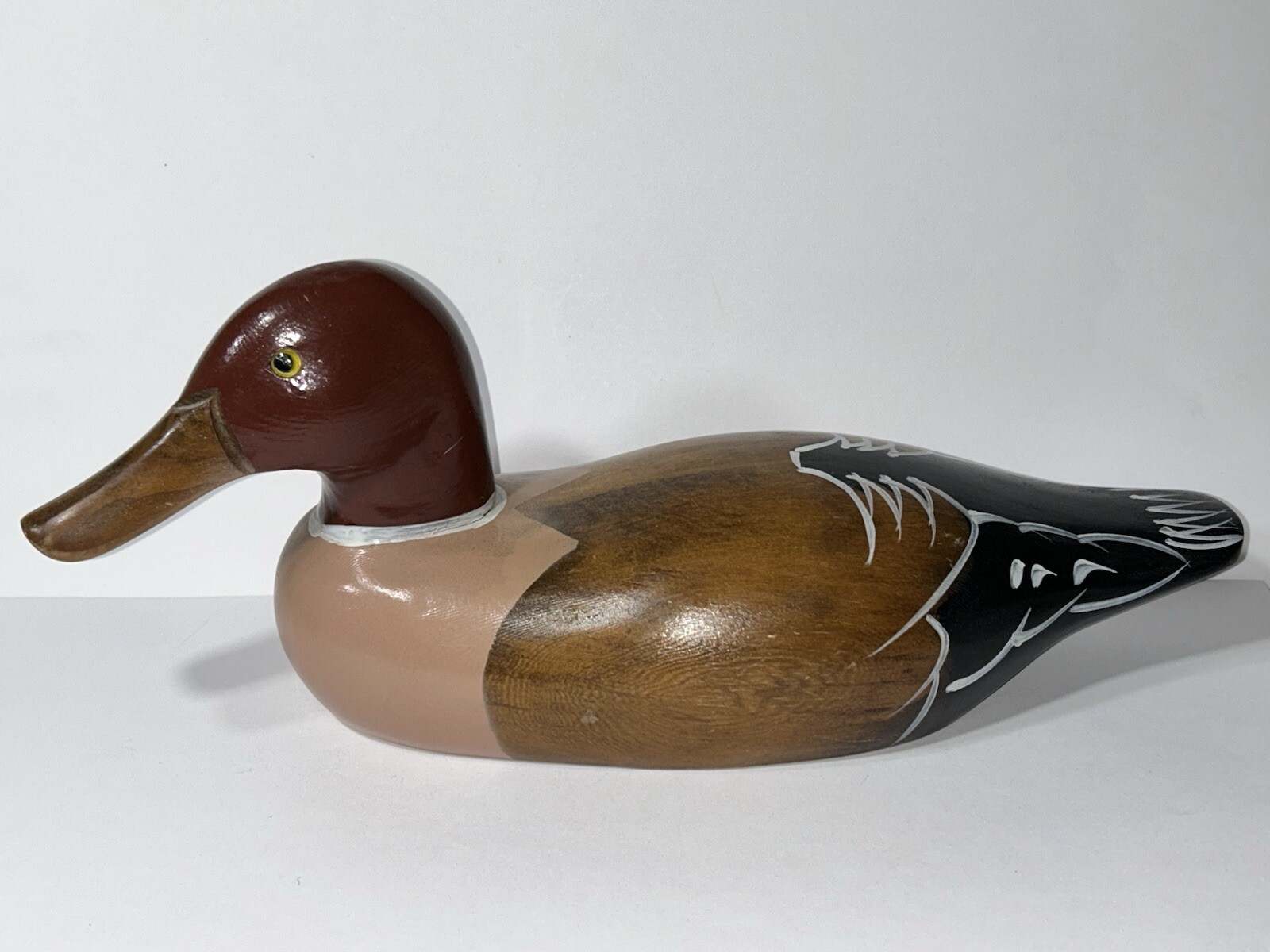 Solid Body Wooden Duck Decoy Vintage Mallard Hen Duck Decoy 10-1/2” Length