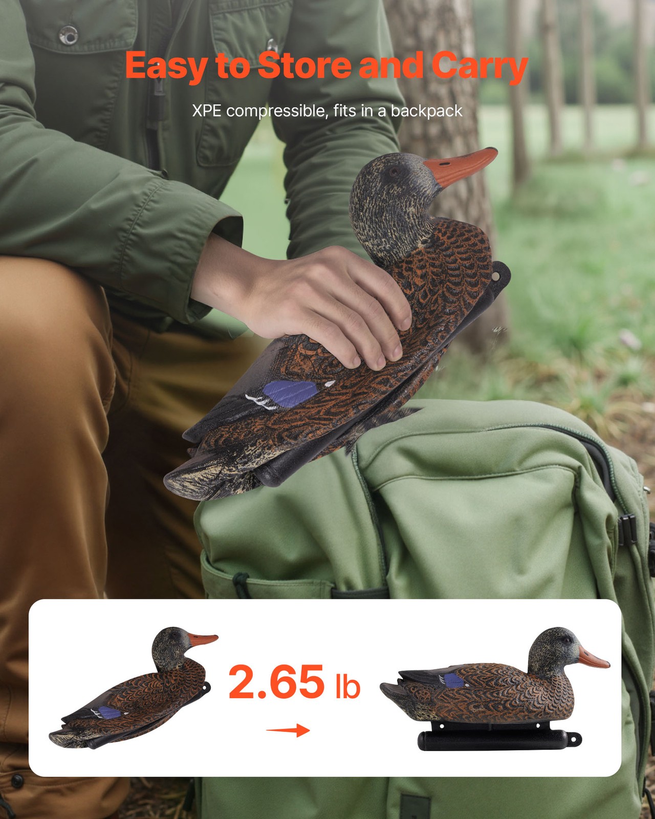 VEVOR Duck Decoy Outdoor Teal Decoy Realistic Plastic Floating Duck for Hunting