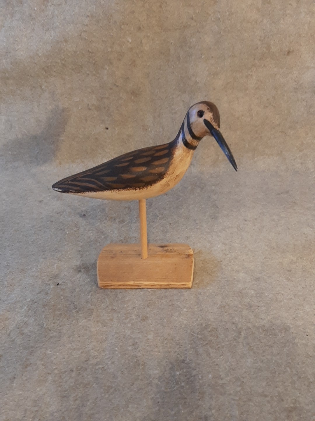 Vintage Carved Shorebird Decoy branded & Signed Jerry Hutchins Sport’en Art 102