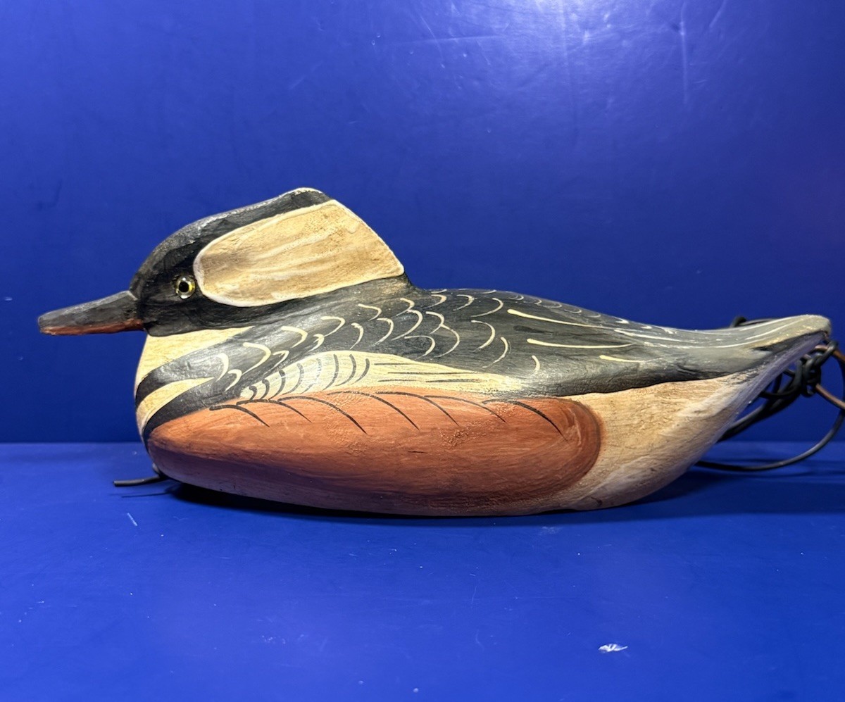 Jimmy Bowden Hairy‑Head Drake Wood Duck Decoy Gunning Rigged – Signed/Dated ‘06