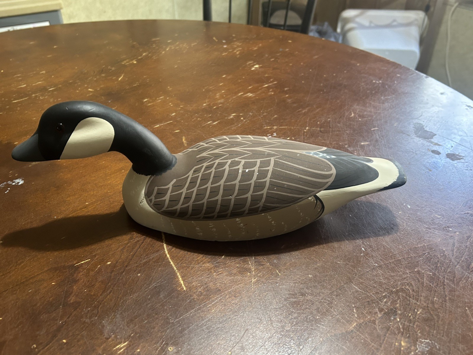 1987 Vintage Canada Goose Decoy, Cedar Wood