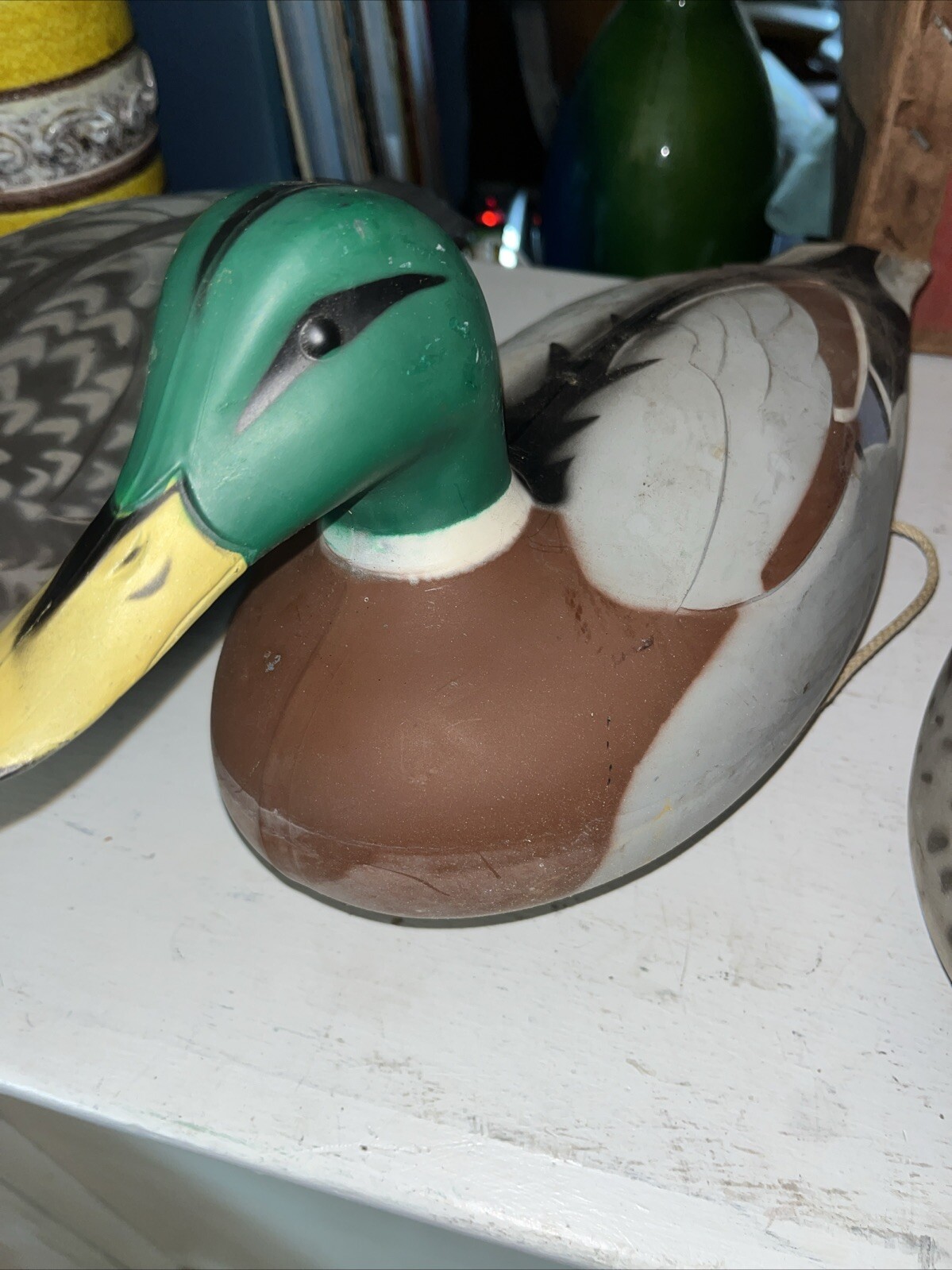 Vintage Victor Woodstream Co. Lot Of 6 Plastic Duck Decoys With Original Box