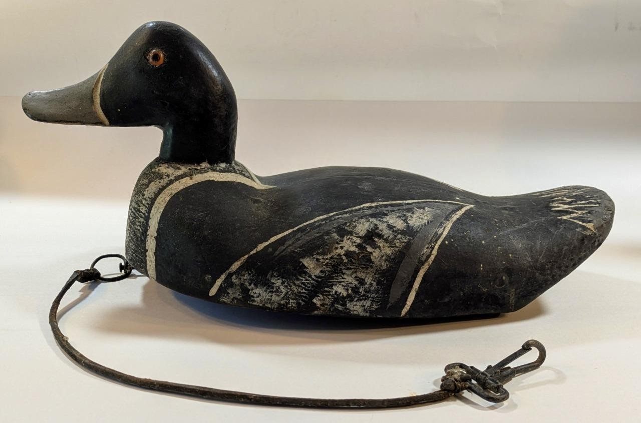 Antique / Vintage Wooden Carved Weighted Duck Decoy; Excellent Condition