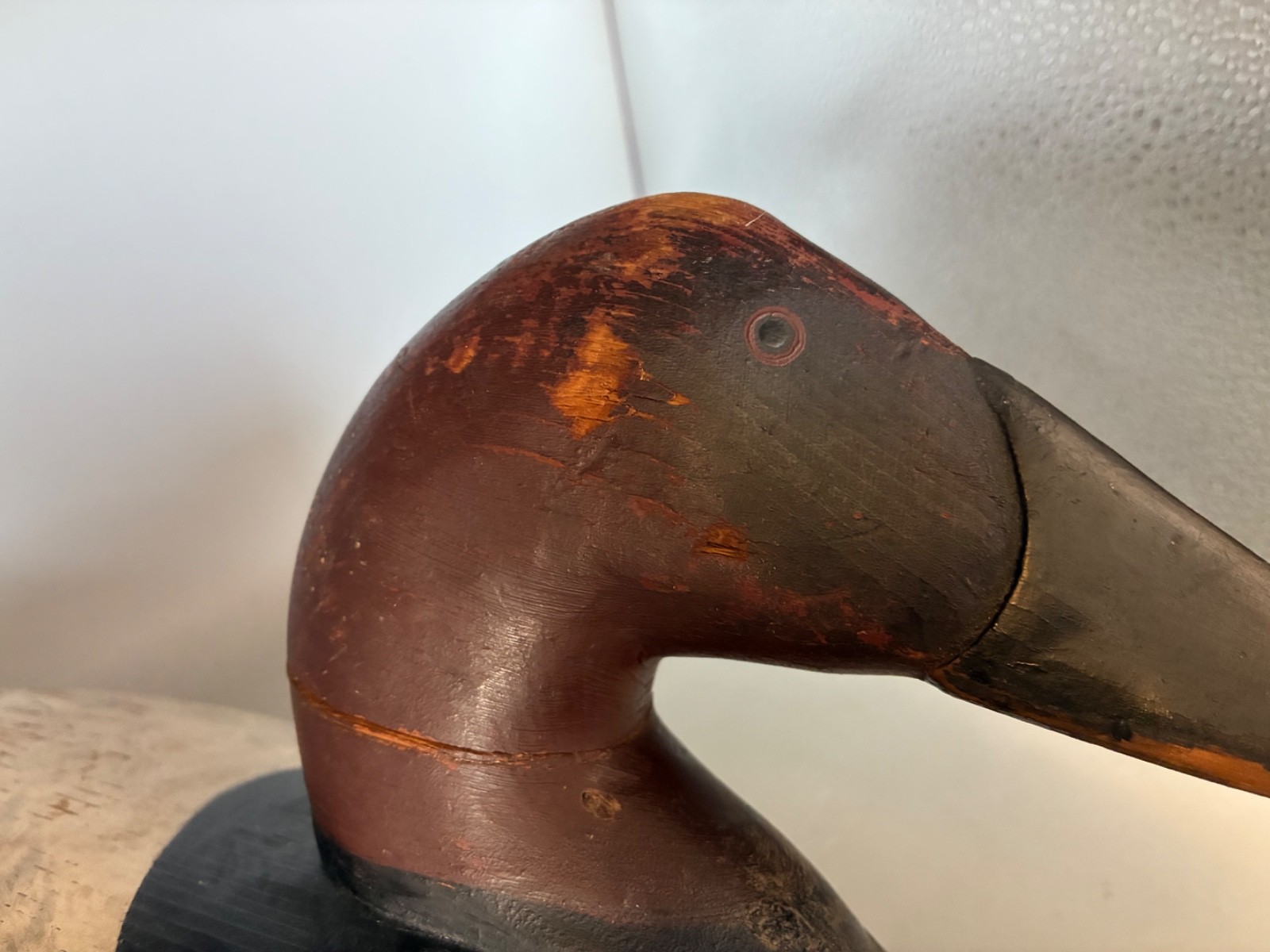 Vintage 1940s Maryland Madison Mitchell? Red Head Working Duck Decoy