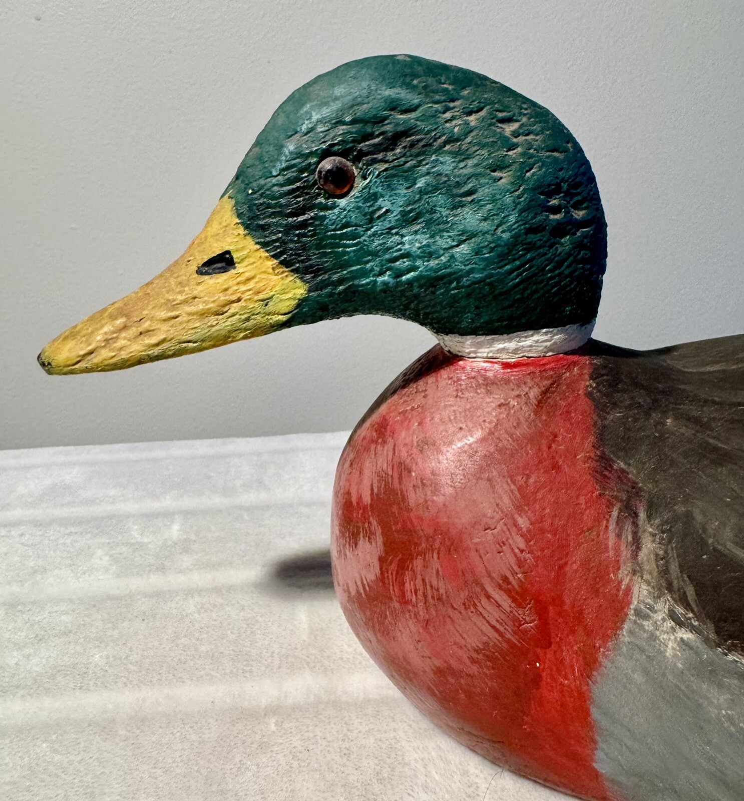 Vintage Hand Carved & Hand Painted Solid Wood Mallard Duck Decoy Decor/life size