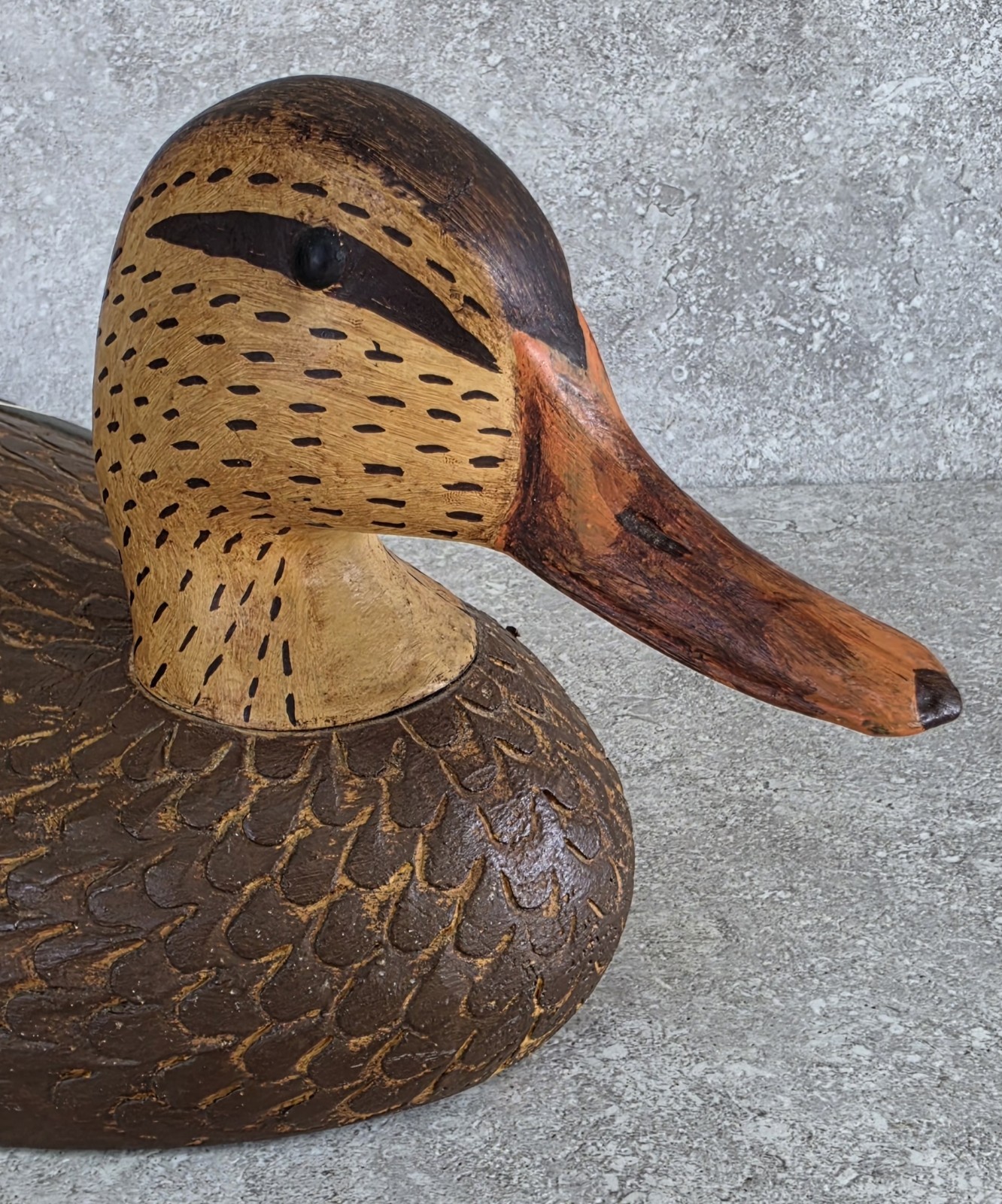 Vtg Rustic Mastercarver Handcarved Female HEN Mallard Duck Decoy Primitive Lodge
