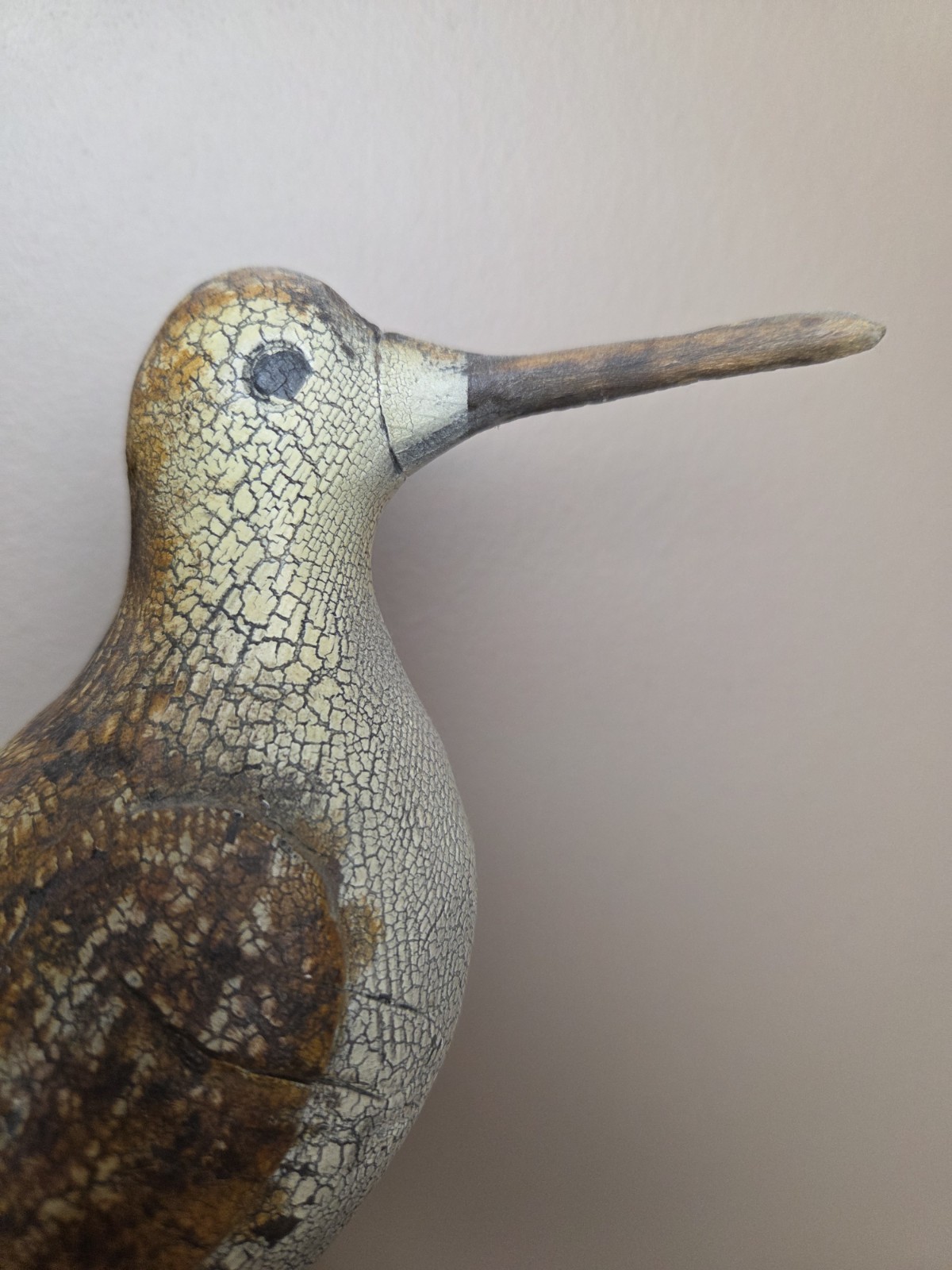 Vintage Thomas Langan 1 Carved Wood Bird Duck Decoy 9.5 inches tall