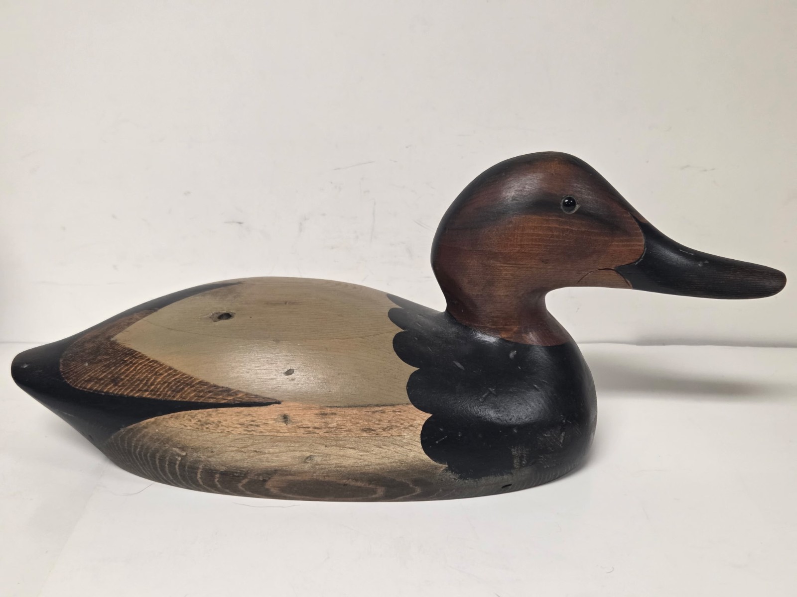 16″ Ducks Unlimited Tom Taber Wood Canvasback Duck Decoy