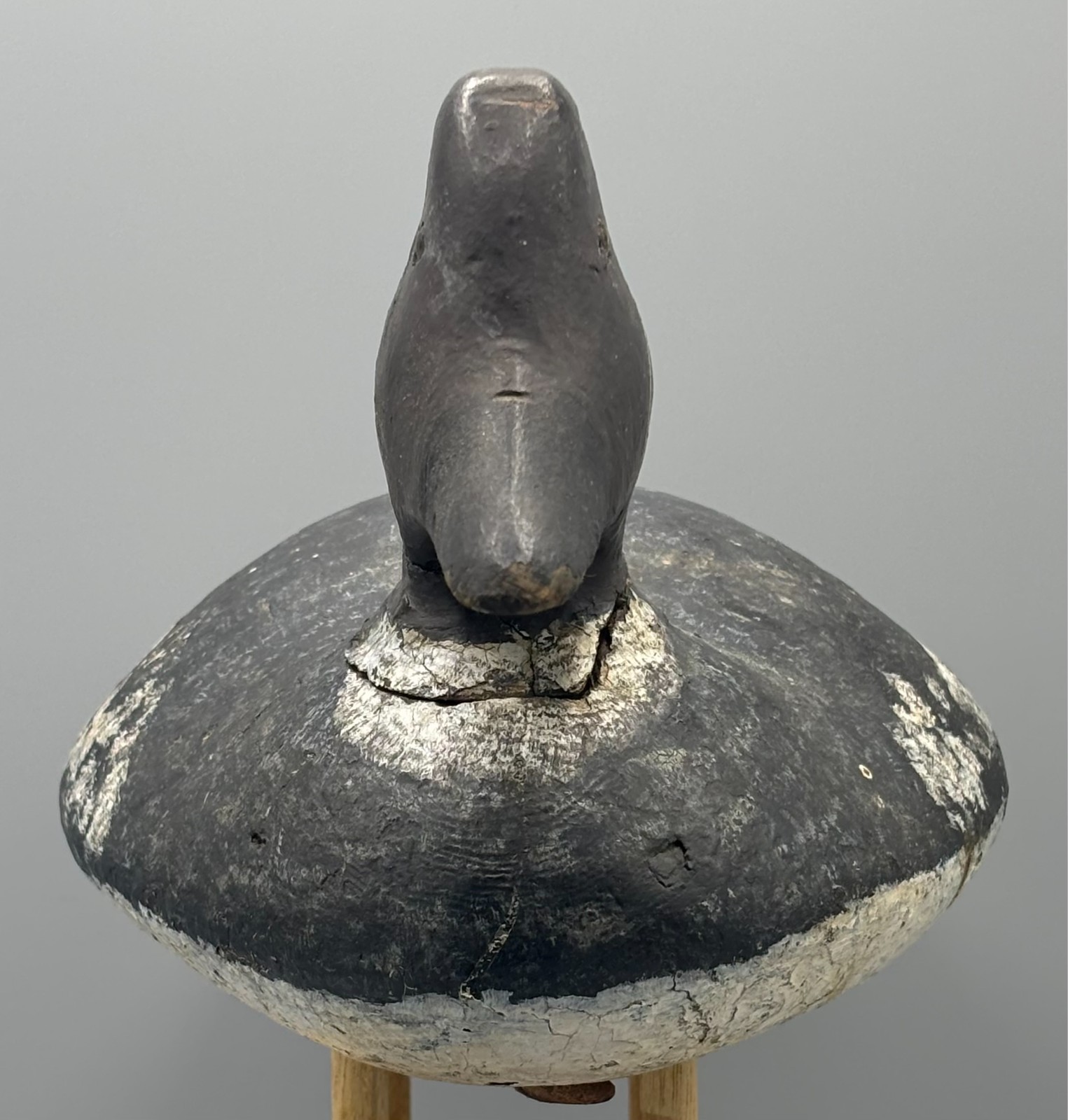EARLY LAKE CHAMPLAIN (?)* GODENEYE HEN VINTAGE DUCK DECOY *KEEL-LIKE BALLAST*