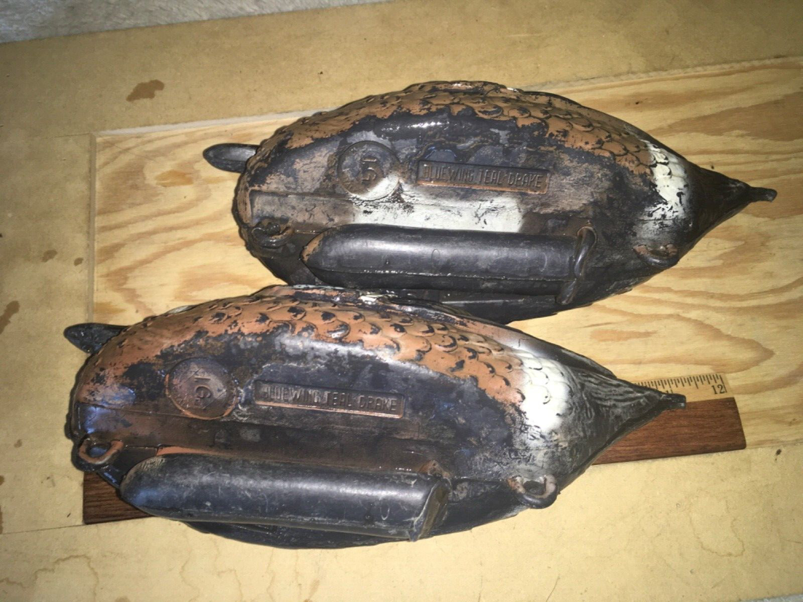 2 Vintage Drake Blue Wing Teal Duck Decoy Model 900-5070 Made in Italy by GARCIA