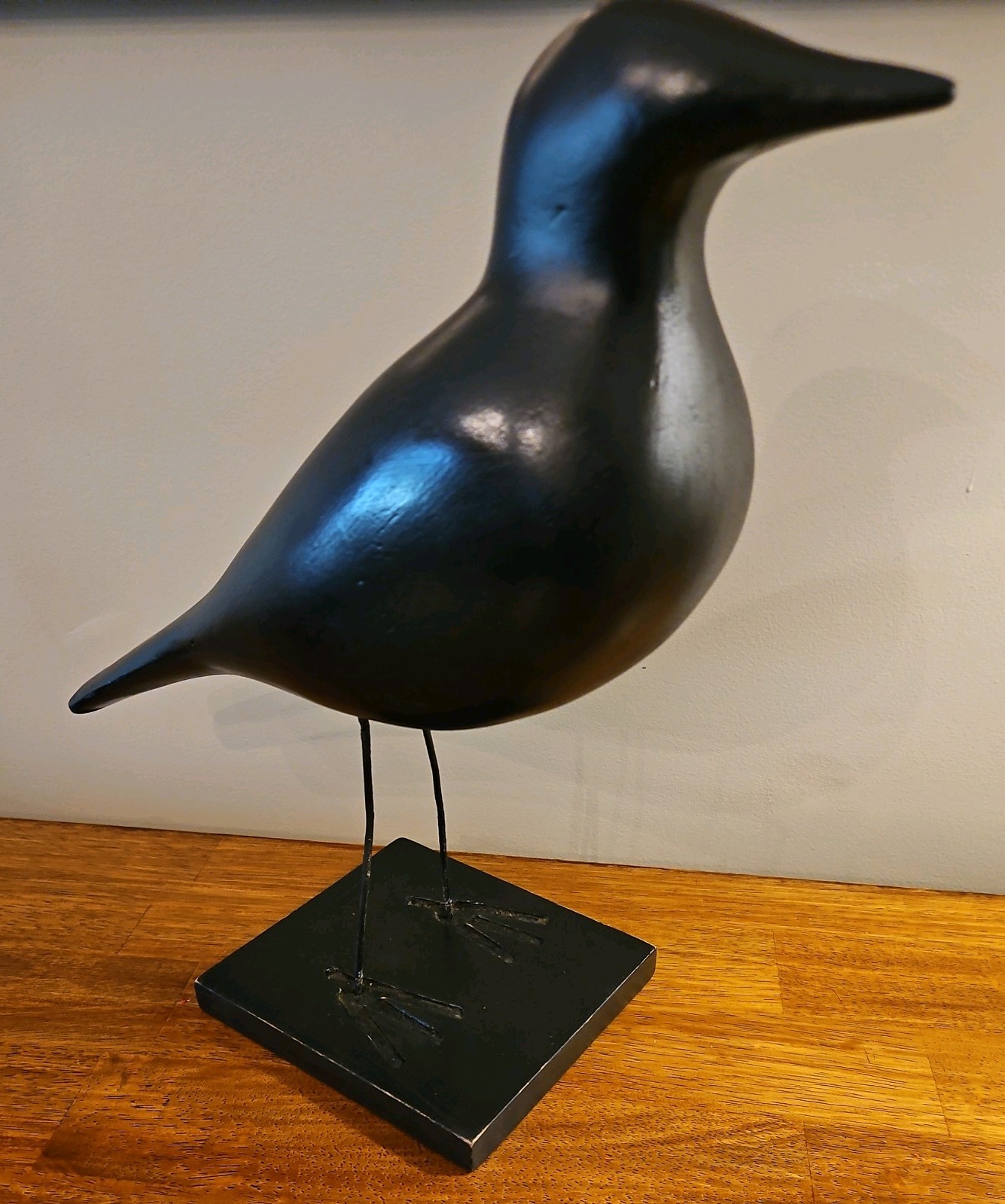Vintage Crow Decoy, Hand Made, Solid Wood