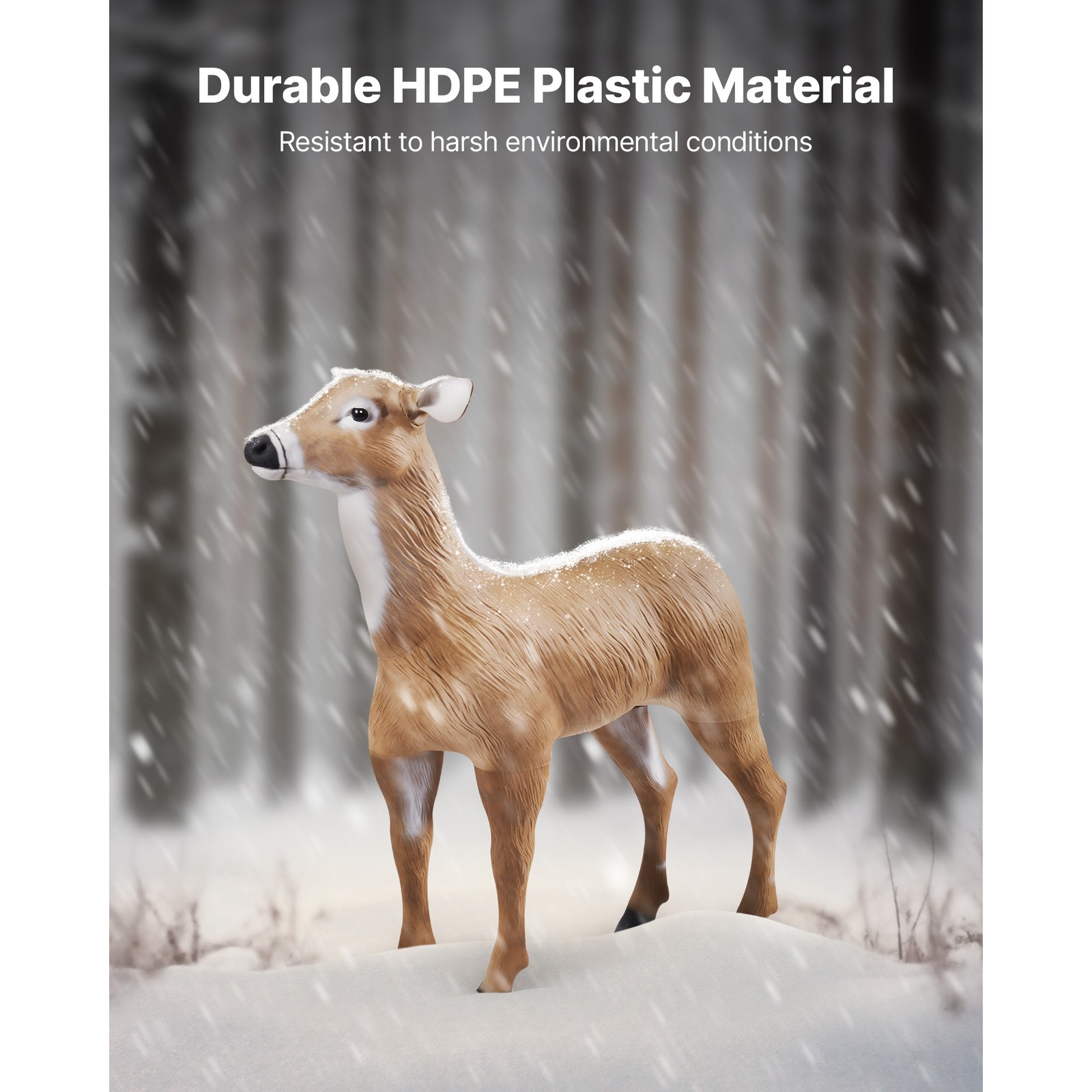Uimoso Realistic Outdoor Deer Decoy with Foldable Legs for Hunting, 1-Pack
