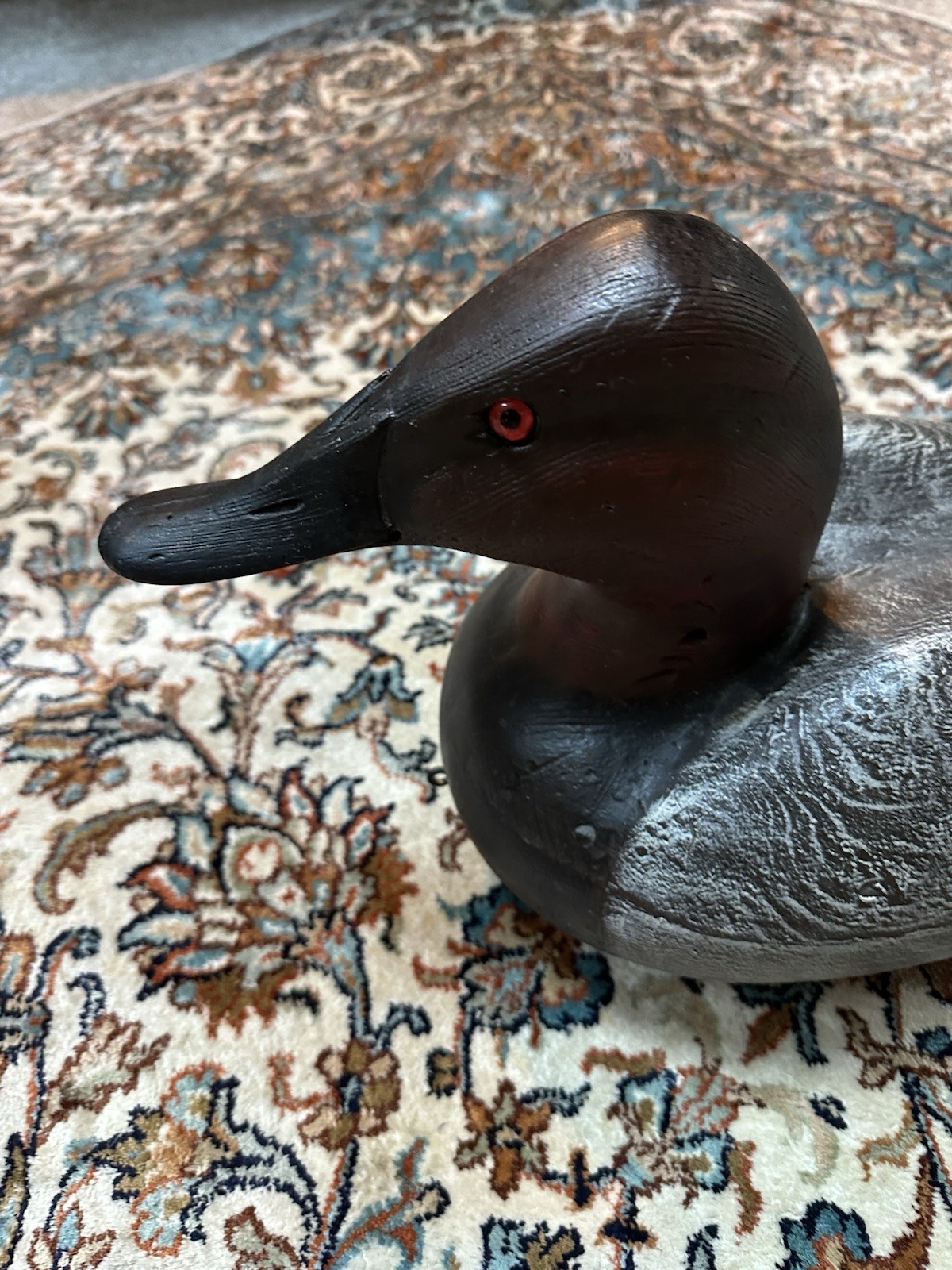 Ducks Unlimited 1995-1996 Wood Carved Red Head Decoy – Excellent Condition