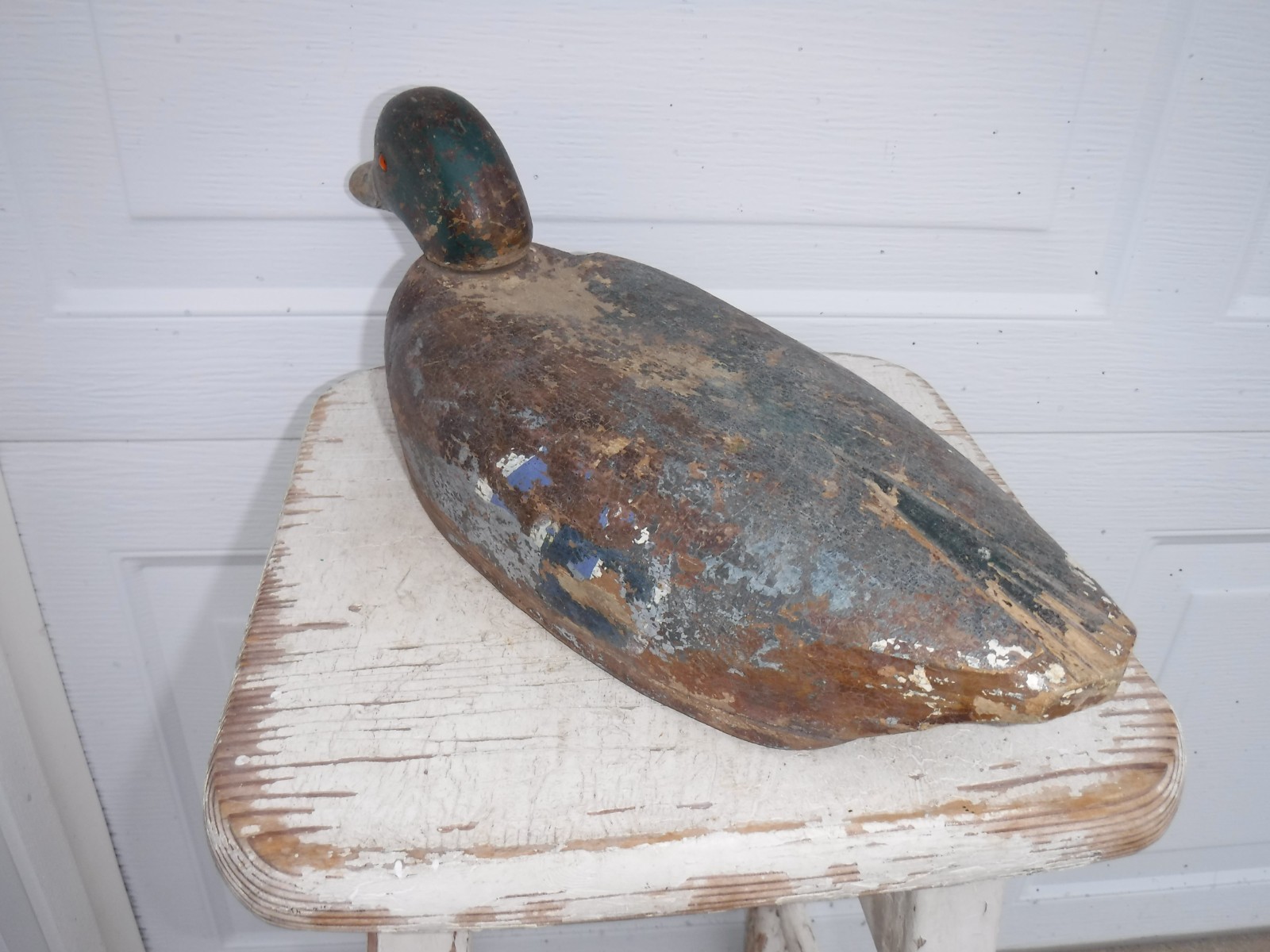 ANTIQUE WOOD DUCK DECOY GUN HUNTING DUCKS PAINTED MALLARD DECOYS GLASS EYES