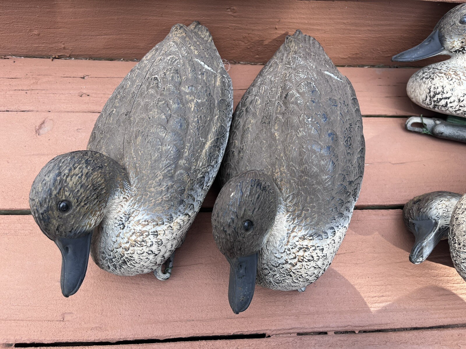4 Duck Decoys Hunt Bird Hunting Old Plastic Vintage Mallard Ducks Carry Lite