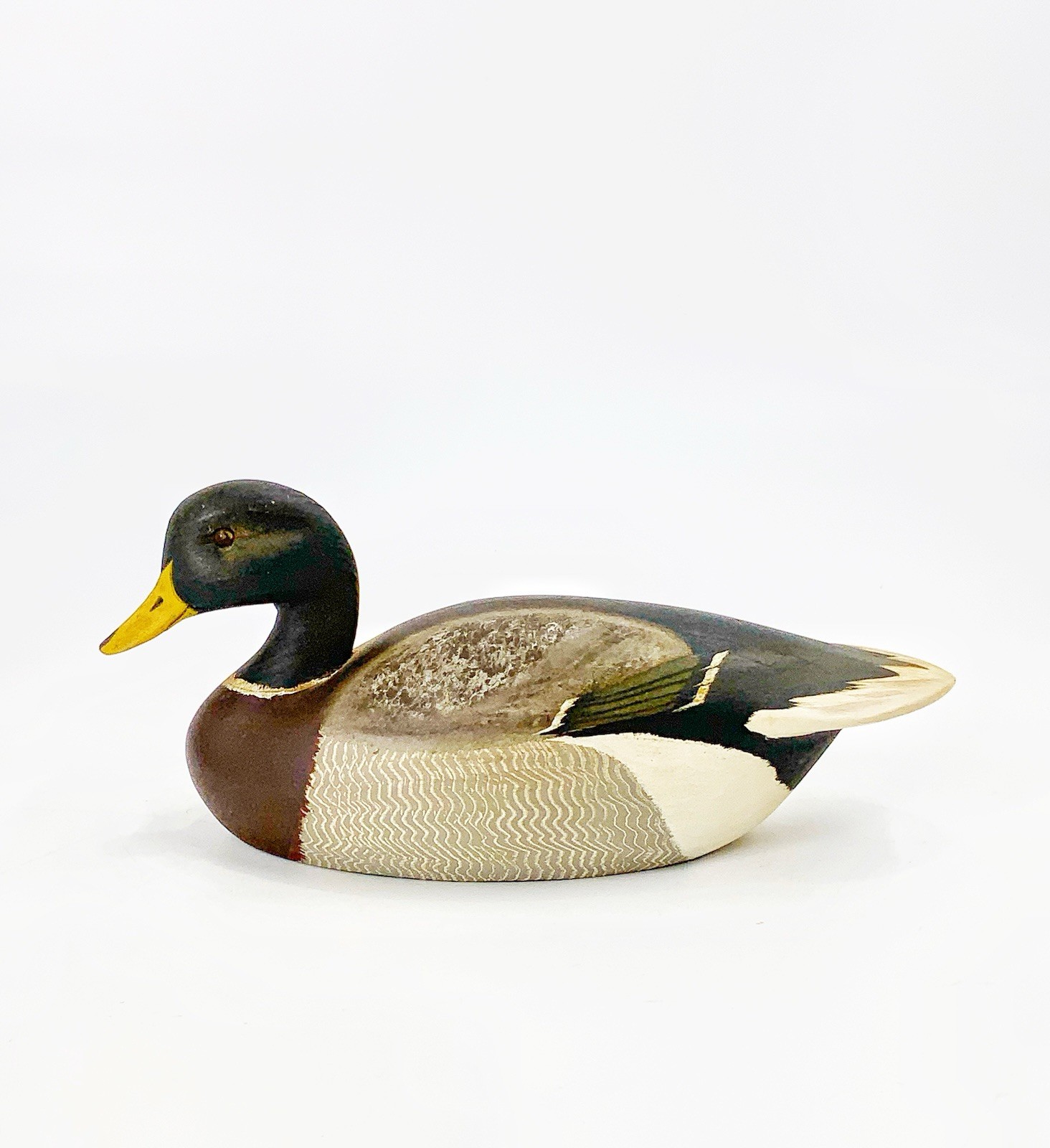 Vintage Ken Harris miniature Mallard Drake decoy Woodville New York