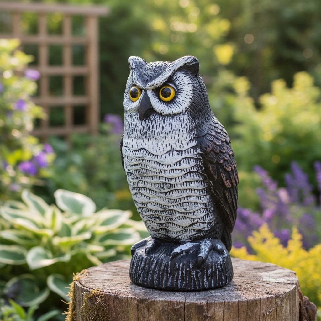 Elegant Horned Owl Bird Scarecrow Decoys – Perfect for Halloween and Outdoors
