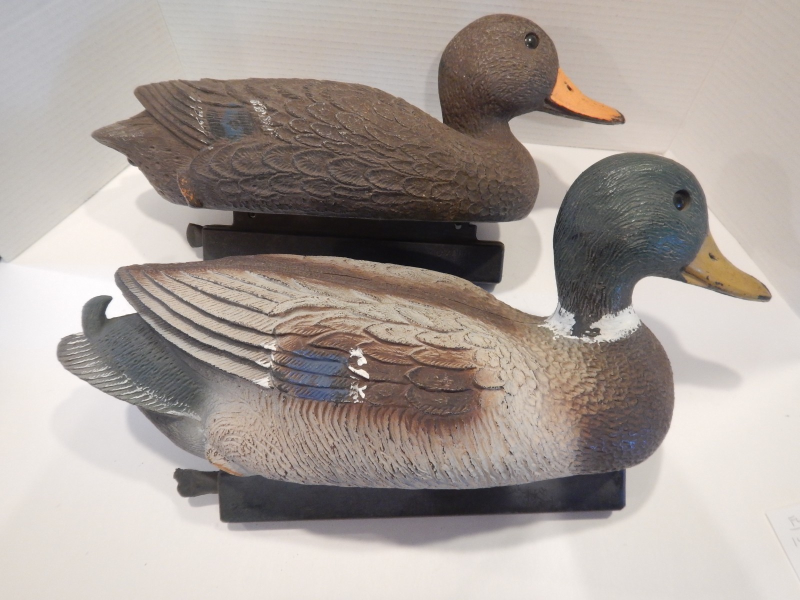 Vintage Flambeau Mallard Drake & Hen Duck Decoy Cabin Decor USA (L18)