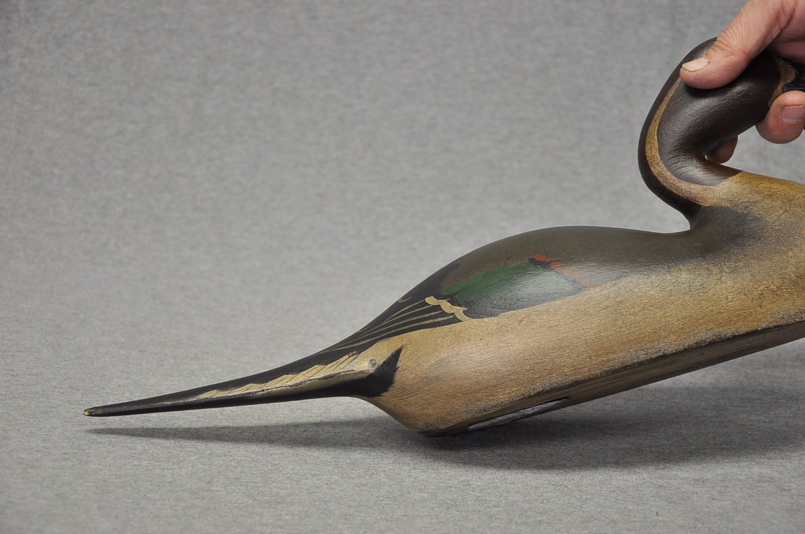 SNAKEY HEAD WOOD PINTAIL DRAKE OP by Darkfeather Freedman BRANDED SIGNED HOLLOW