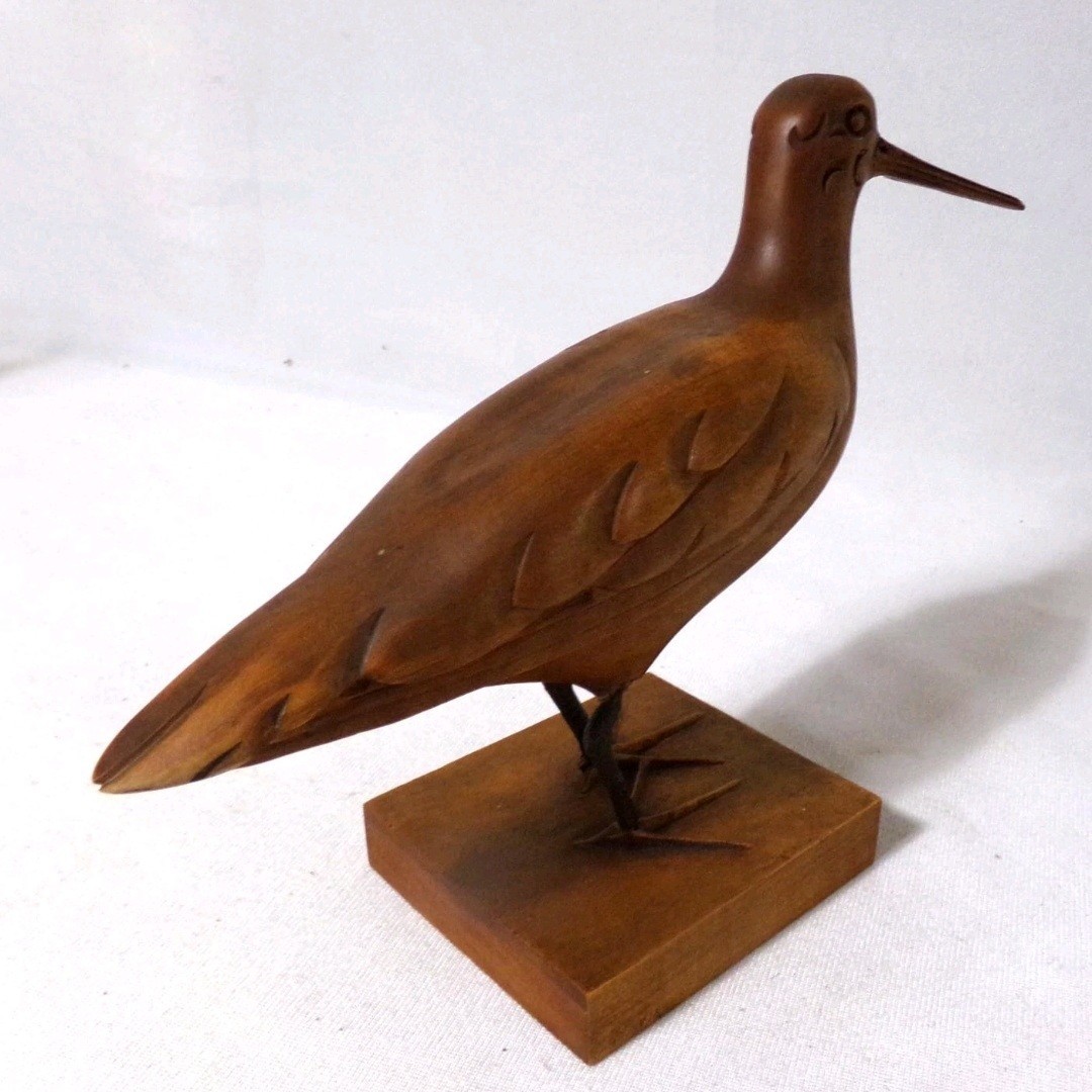 Carved Wooden Bird Folk Art Jacksnipe hunting Style decoy Forslund 1960