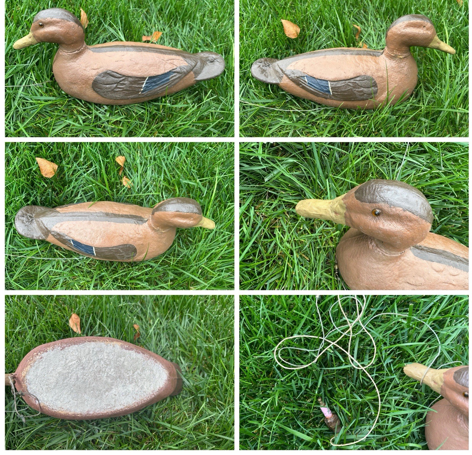 Lot Of 7 1946 Victor Veri-Lite Mallard Duck Decoy ANIMAL TRAP CO PAPER MACHE