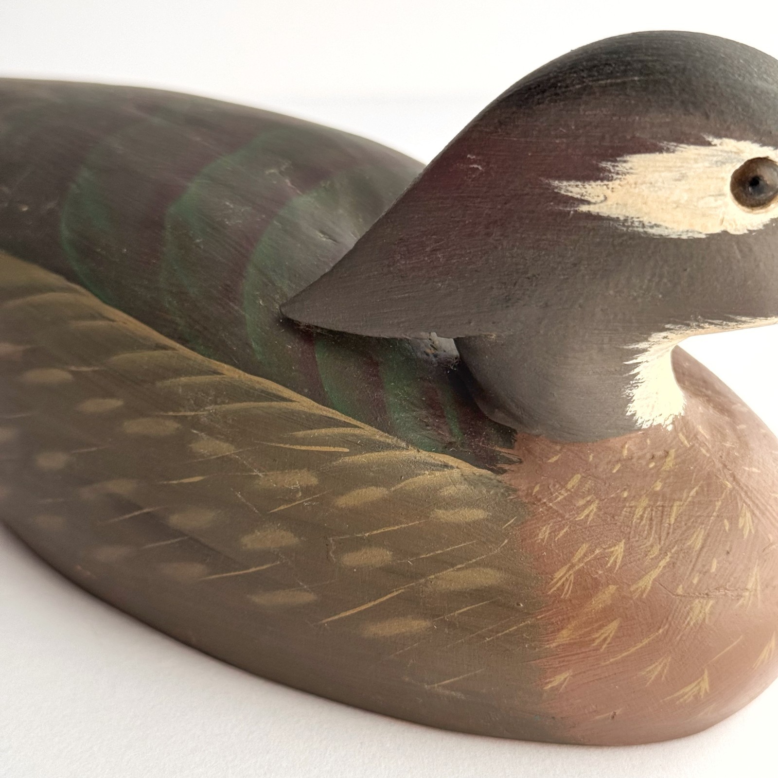 1969 Dan Brown Carved Wooden Duck Decoy Salisbury Maryland Signed & Dated
