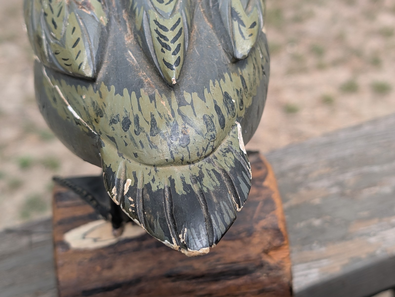 VINTAGE CARVED WOODEN HUNTING DUCK DECOY FOR SALE #143 BLACK DUCK NEEDS REPAIR!!