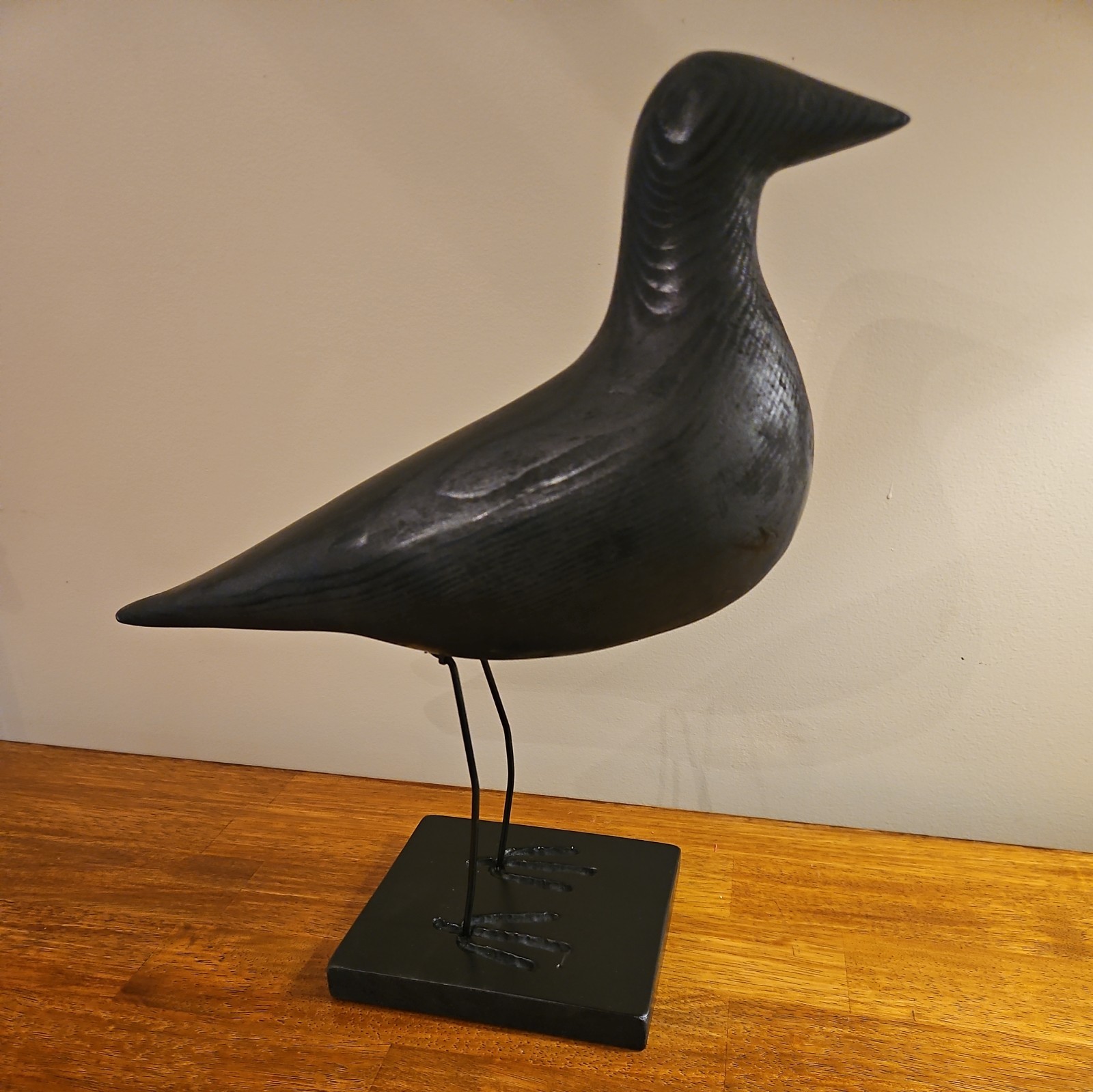 Vintage Crow Decoy, Hand Made, Solid Wood