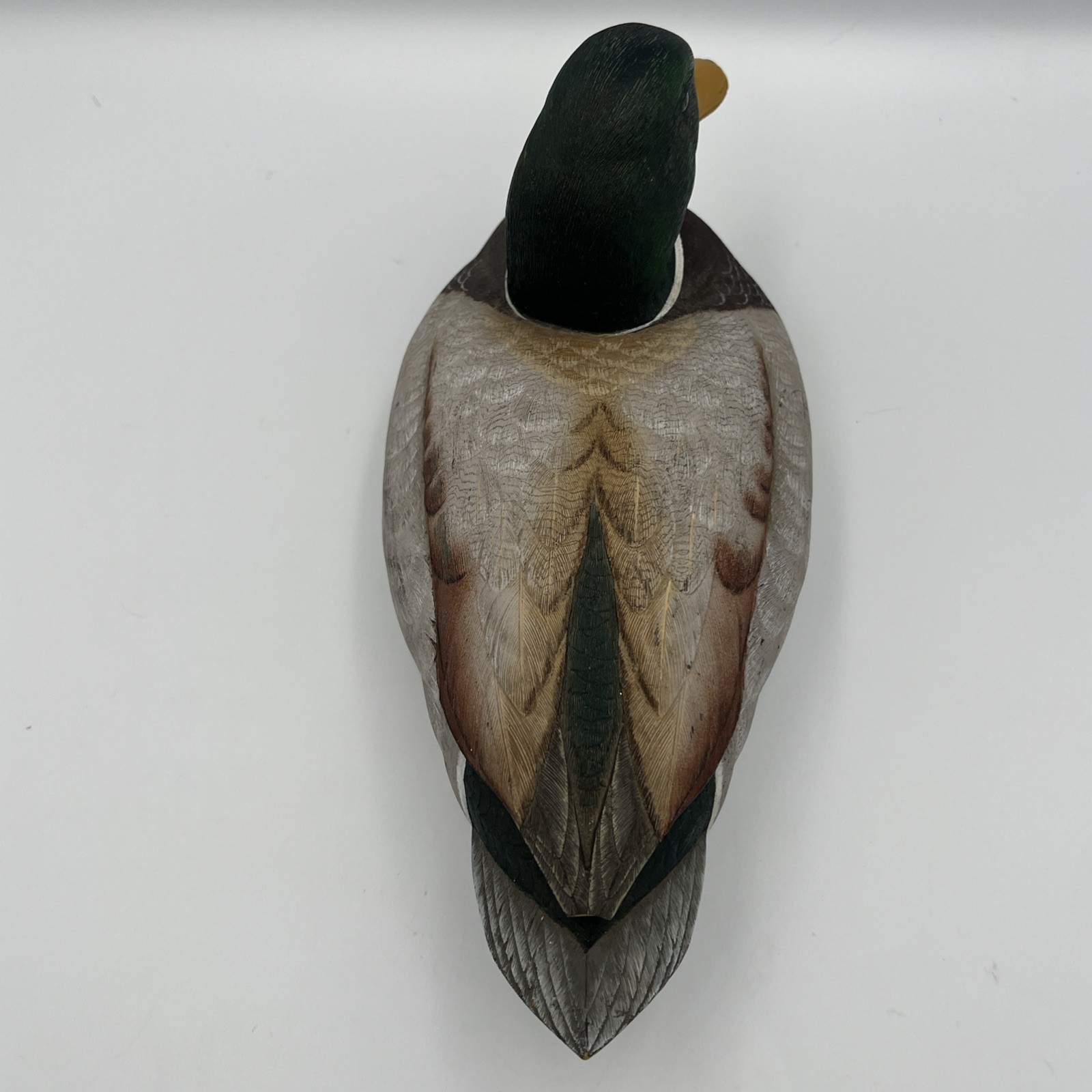 🦆 Signed Randy Tull Wood Carved Mallard Drake Duck Decoy 12″x5.5″x5.5″