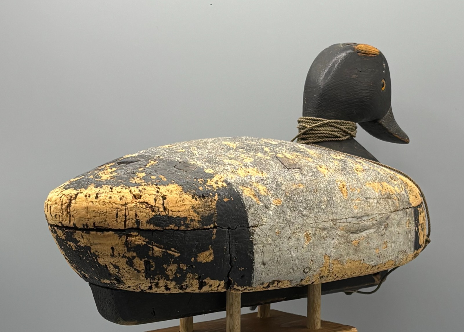 ***JOHN BOYLE*** (1873-1935) BELLPORT, NY CORK BLUEBILL DRAKE ANTIQUE DUCK DECOY