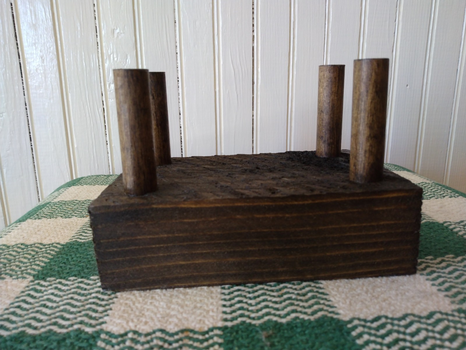 2 Large Rough cut Wood Hand Made Duck Decoy Stands