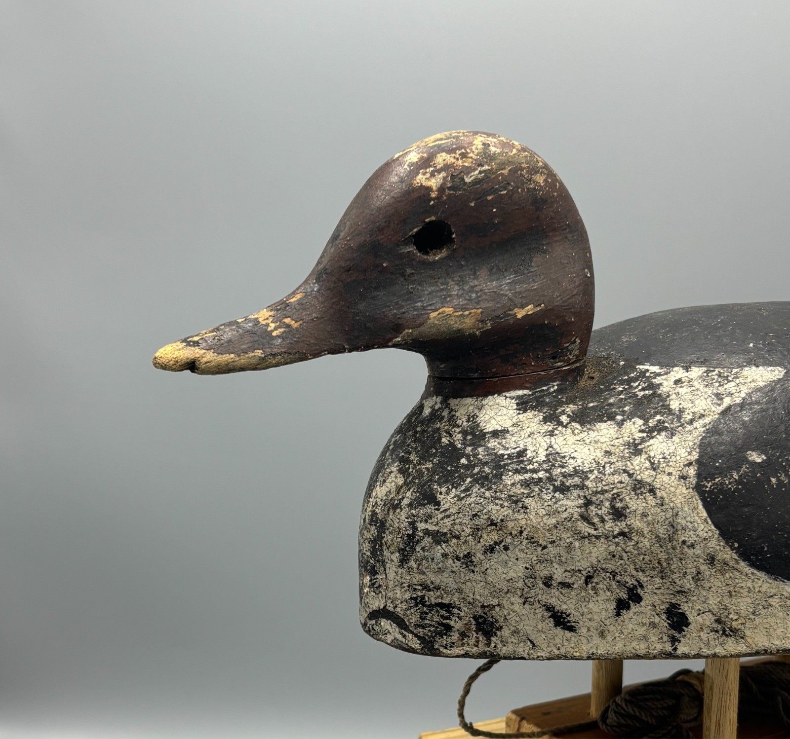 RARE**ORG PNT**VINTAGE DUCK DECOY GOLDENEYE ATT. DAVE MATTIS (1879-1955) PEC ONT