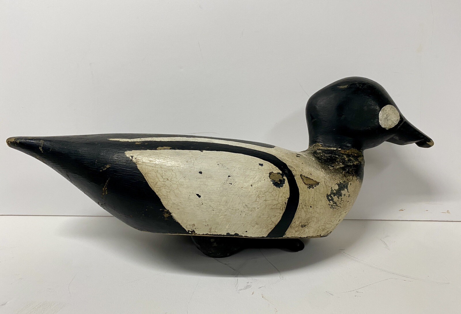 Carved Goldeneye Duck Decoy, Possibly Early Whitney, Unsigned, Weighted Keel.
