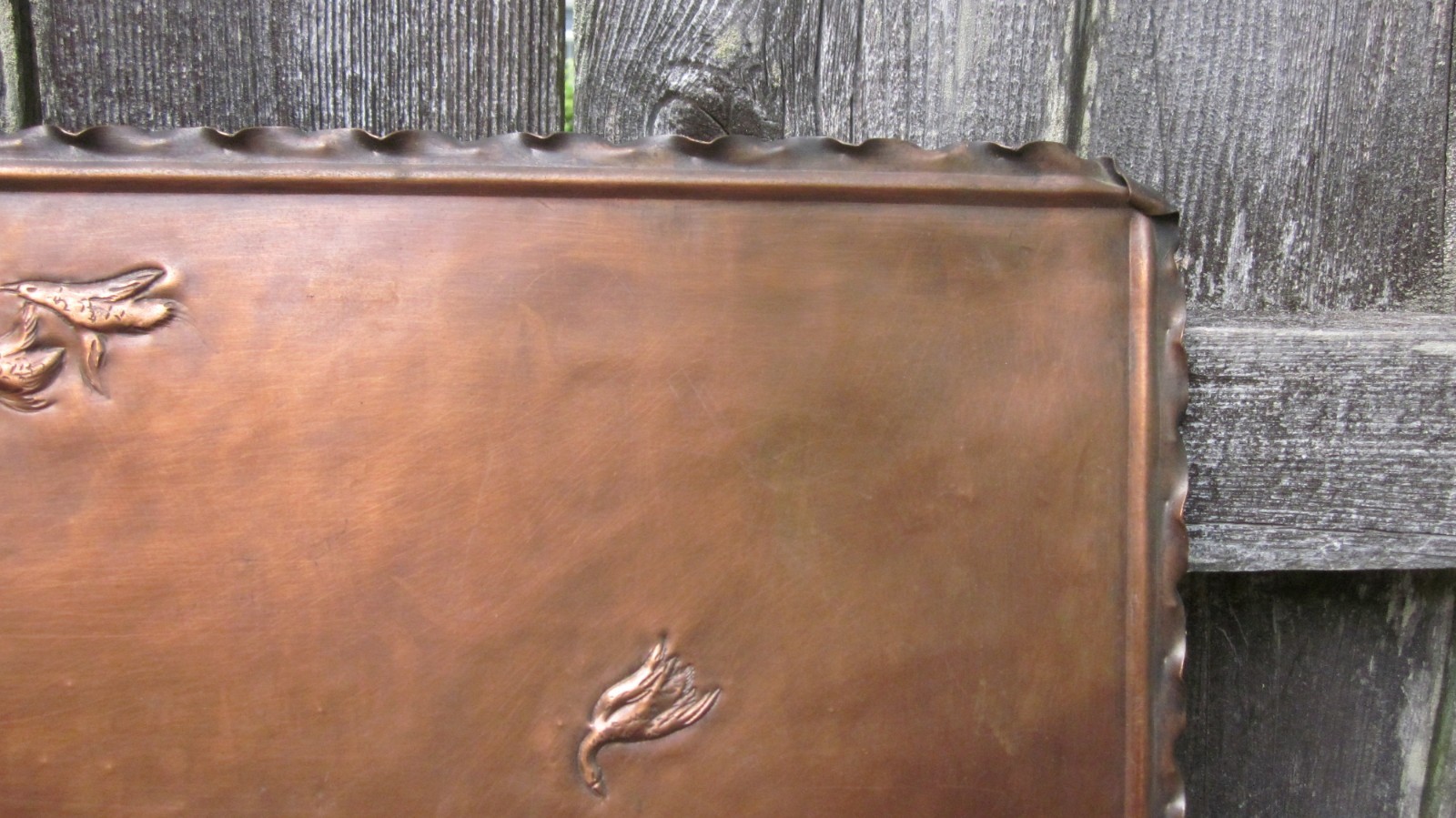 VINTAGE COPPER WALL PLAQUE DUCK HUNTING DECOY SHOTGUN SHOREBIRD SHOOTING SHELL