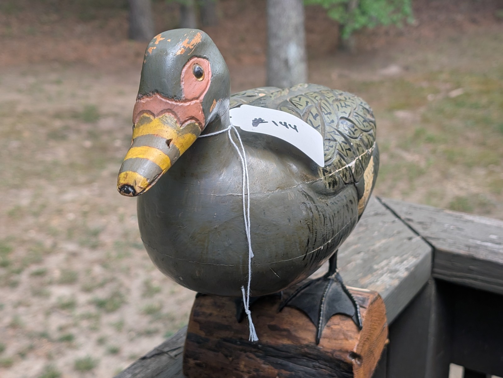 VINTAGE CARVED WOODEN HUNTING DUCK DECOY FOR SALE #143 BLACK DUCK NEEDS REPAIR!!