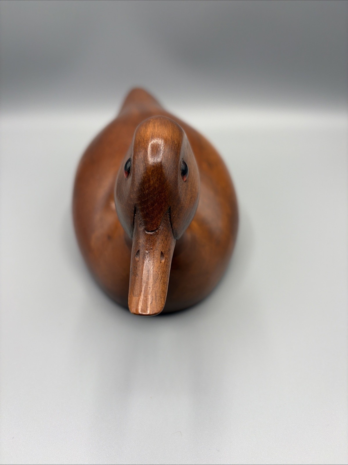 Vintage Handcarved Wooden Signed Don Bashore 1982 Wood Duck Decoy w/ Glass Eyes